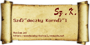 Szádeczky Kornél névjegykártya